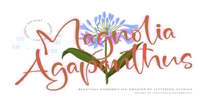 Magnolia Agapanthus Font Poster 1