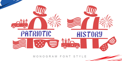 Patriotic History Monogram Font Poster 1