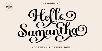 Hello Samantha Italic Font Poster 1