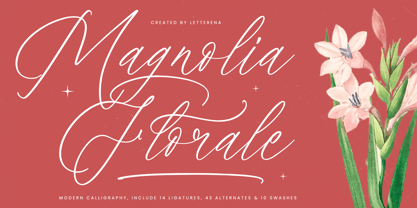 Magnolia Florale Font Poster 1