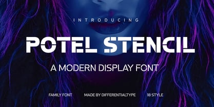 Potel Stencil Font Poster 1