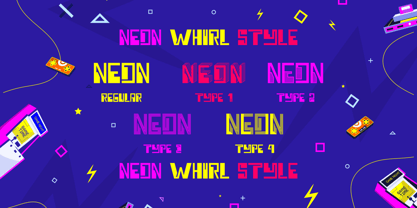 Neon Whirl Font Poster 10