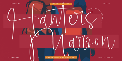 Hanters Maroon Font Poster 1