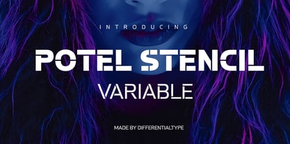 Potel Stencil Variable Font Poster 1