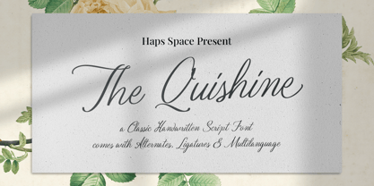 Quishine Classic Script Font Poster 1
