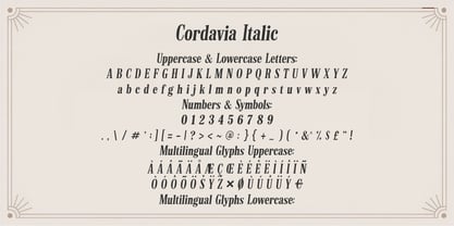 Cordavia Font Poster 12