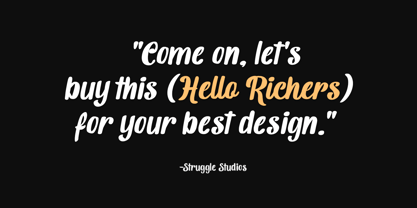 Hello Richers Font Poster 7