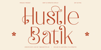 Hustle Batik Font Poster 1