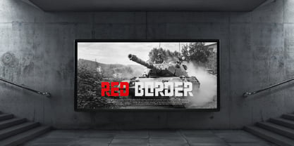 Red Line Stencil Font Poster 4