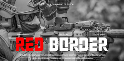 Red Line Stencil Font Poster 2