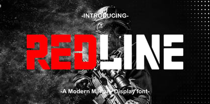 Red Line Stencil Font Poster 1