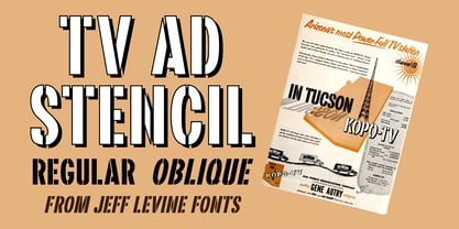 TV Ad Stencil JNL Font Poster 1