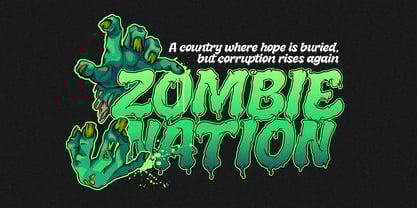 Melted Brain Outline Font Poster 2