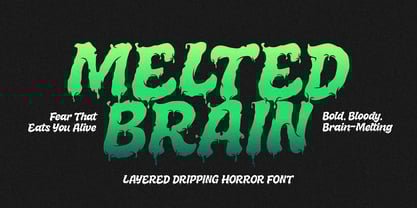 Melted Brain Outline Font Poster 1