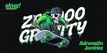 Melted Brain Outline Font Poster 8