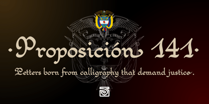 Proposicion 141 Font Poster 1