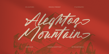 Aleghtoz Mountain Font Poster 1