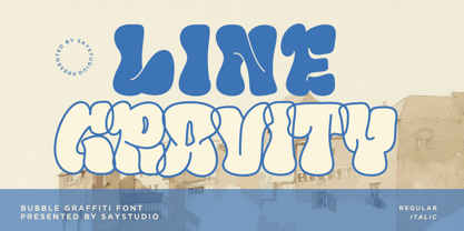 Line Gravity Font Poster 1
