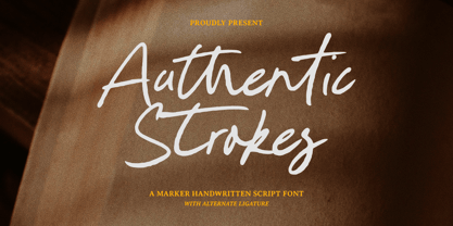 Authentic Strokes Font Poster 1