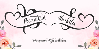 Beautiful Shakila Monogram Font Poster 1