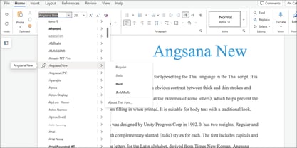 Angsana New Font Poster 5