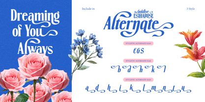 Goldive Estharose Font Poster 7