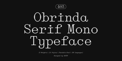 403 Obrinda Font Poster 1