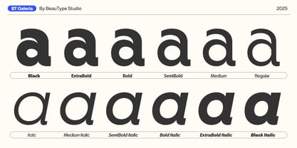 BT Oateria Font Poster 4