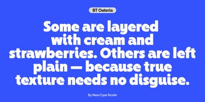 BT Oateria Font Poster 13