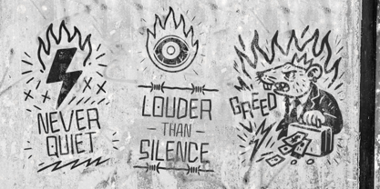 Vandal lines Font Poster 3