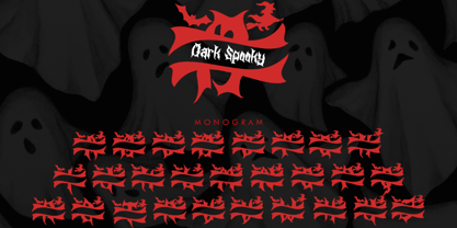 Dark Monogram Font Poster 5