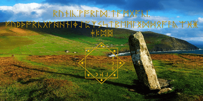 Ongunkan Anglo Saxon Runic Font Poster 4