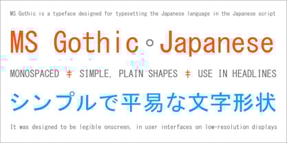 MS Gothic Font Poster 3