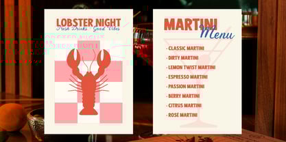 Martini and Lobster Font Poster 7