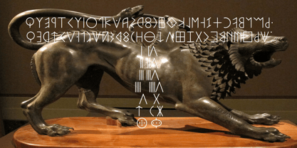 Ongunkan Archaic Etruscan Scrip Font Poster 7