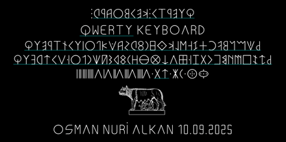 Ongunkan Archaic Etruscan Scrip Font Poster 1