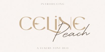 Celine Peach Script Font Poster 1