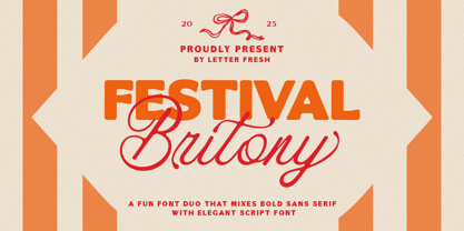 Festival Britony Script Font Poster 1