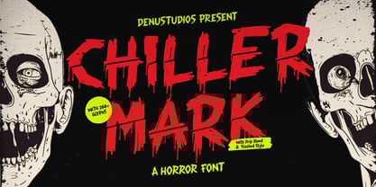 Chiller Mark Slashed Font Poster 1