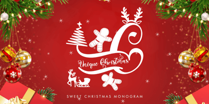 Unique Christmas Monogram Font Poster 1