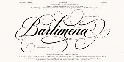 Barlimena Script Font Poster 1