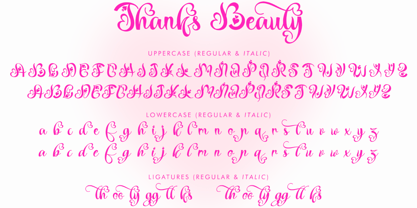 Thanks Beauty Italic Font Poster 6
