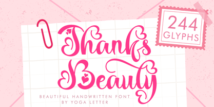 Thanks Beauty Italic Font Poster 1