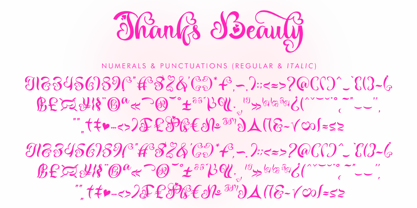 Thanks Beauty Italic Font Poster 7