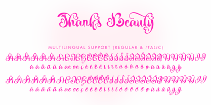 Thanks Beauty Italic Font Poster 8