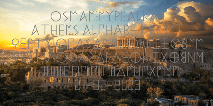 Ongunkan Greek Ionien Ellada Font Poster 7