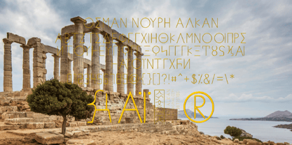 Ongunkan Greek Ionien Ellada Font Poster 5