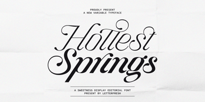 Hottest Springs Variable Pro Font Poster 1