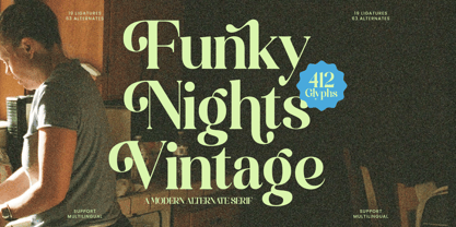 Funky Nights Vintage Font Poster 1
