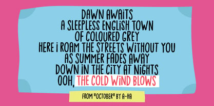 The cold wind blows Font Poster 2